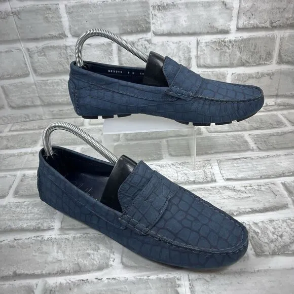 Cole Haan Wyatt Bit Driver Women's Size 9 B Animal Print Blue Leather Loafers