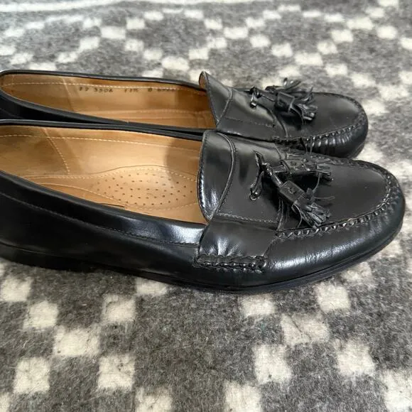 Cole Hann Men's Size 11.5 D Black Tassle Leather Old Money Loafers Dress Shoes