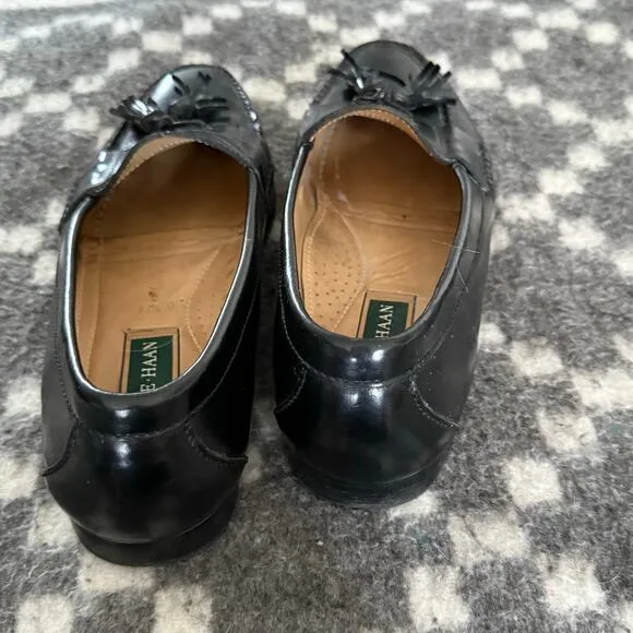 Cole Hann Men's Size 11.5 D Black Tassle Leather Old Money Loafers Dress Shoes