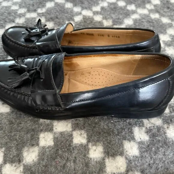 Cole Hann Men's Size 11.5 D Black Tassle Leather Old Money Loafers Dress Shoes