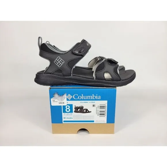Columbia 2 Strap Athletic Sandals Shoes Mens Size 8 Steel Gray Black BM0111-010