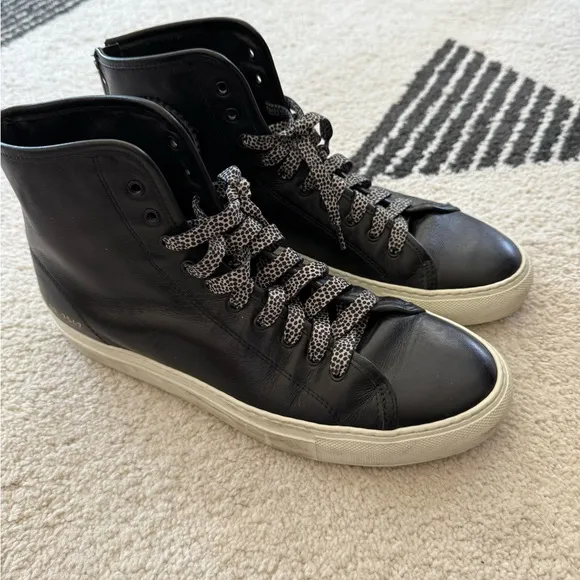 Common Projects Black and White High-Top Sneakers