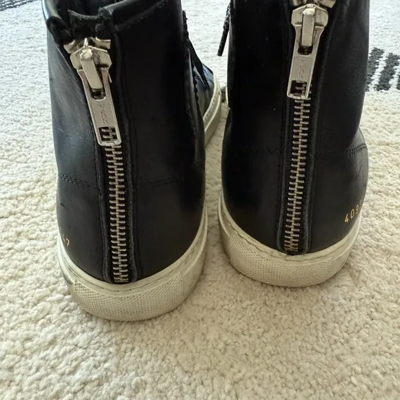 Common Projects Black and White High-Top Sneakers