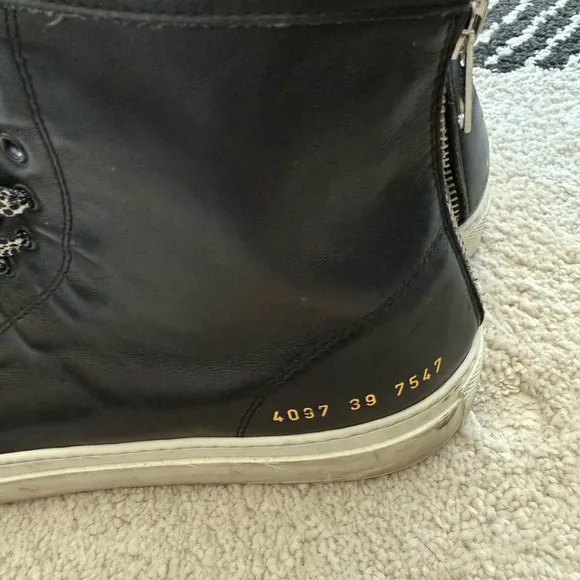 Common Projects Black and White High-Top Sneakers
