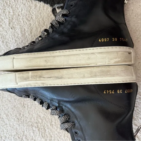 Common Projects Black and White High-Top Sneakers