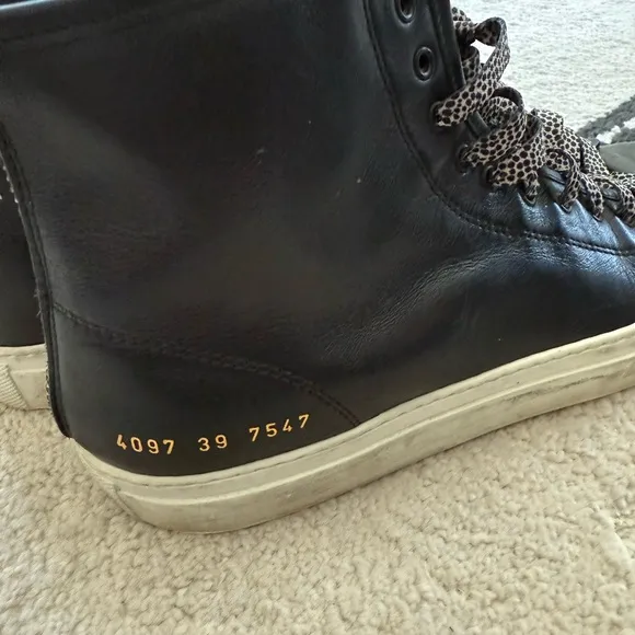 Common Projects Black and White High-Top Sneakers