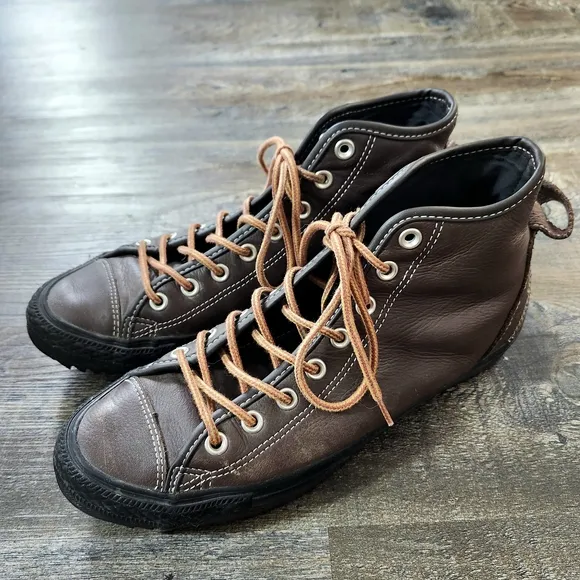 Converse All Star Thinsulate Brown Leather High-Top Sneakers, Men's 9.5