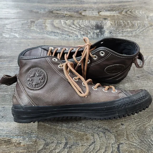 Converse All Star Thinsulate Brown Leather High-Top Sneakers, Men's 9.5