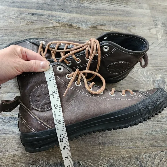 Converse All Star Thinsulate Brown Leather High-Top Sneakers, Men's 9.5
