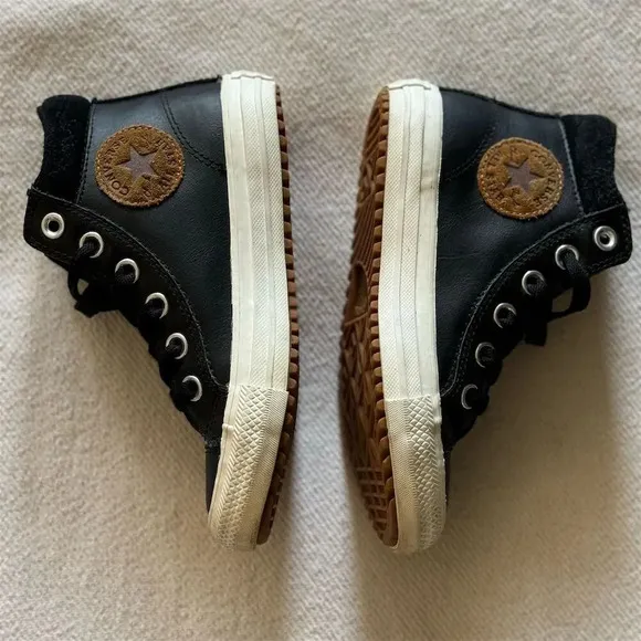 Converse Chuck Taylor All Star PC Boot Hi Junior Black/Caramel Size 13