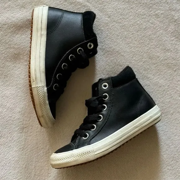 Converse Chuck Taylor All Star PC Boot Hi Junior Black/Caramel Size 13