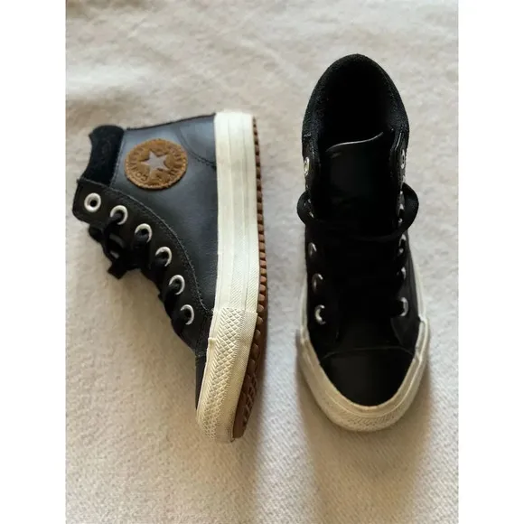 Converse Chuck Taylor All Star PC Boot Hi Junior Black/Caramel Size 13