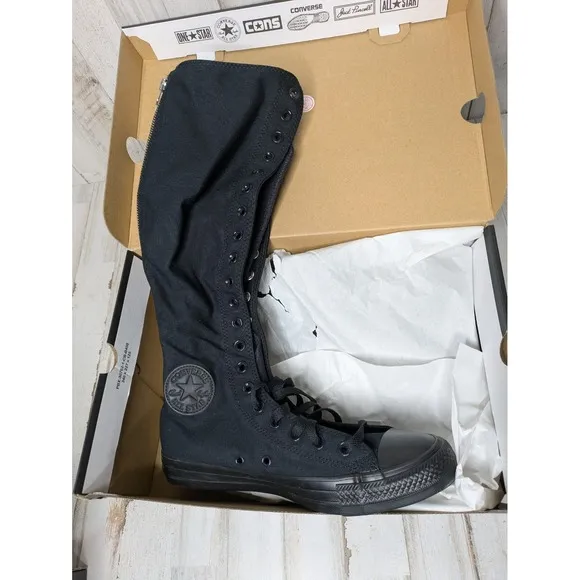 Converse Chuck Taylor All Star XX Hi Black Womens Boots Knee High Size 9 A12325C
