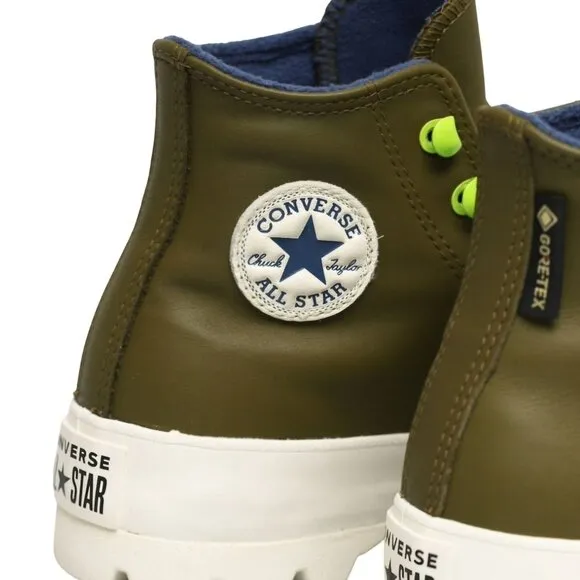 Converse CTAS Moss Olive Gortex Lug Sole Leather Sneakers Size 7.5 568764C
