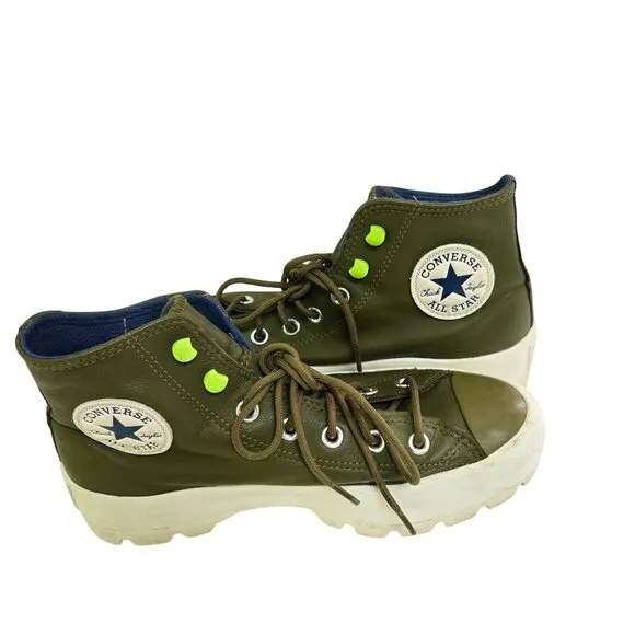 Converse CTAS Moss Olive Gortex Lug Sole Leather Sneakers Size 7.5 568764C