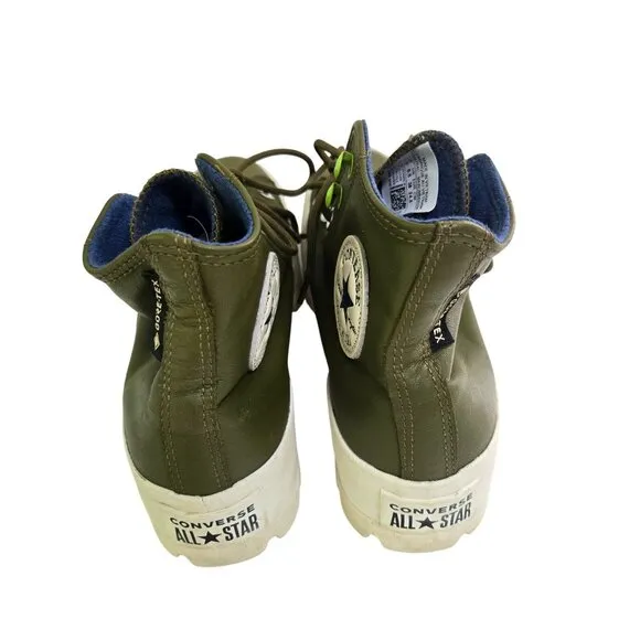 Converse CTAS Moss Olive Gortex Lug Sole Leather Sneakers Size 7.5 568764C