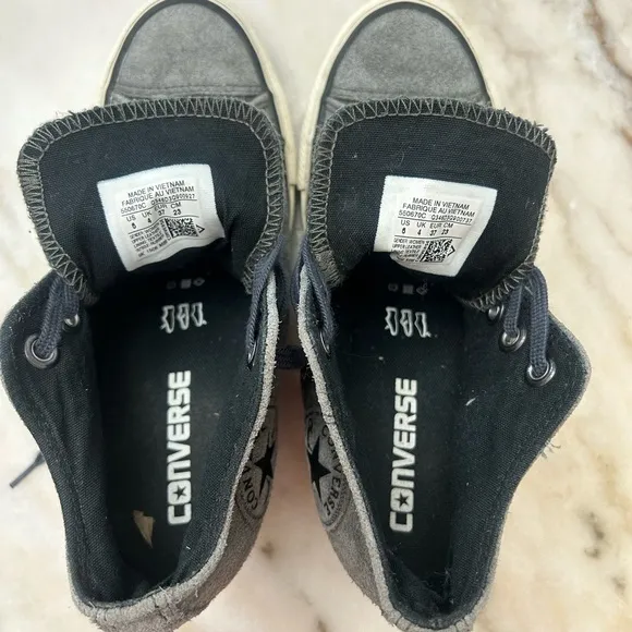 Converse Gray Platform Sneakers with White Sole