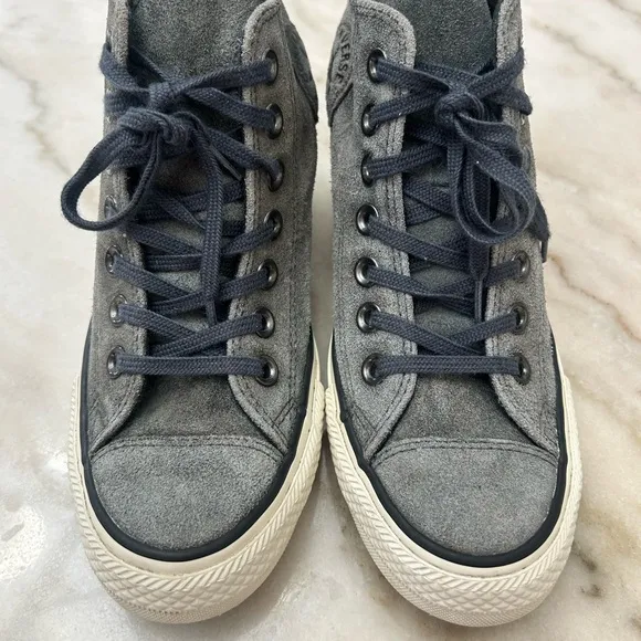 Converse Gray Platform Sneakers with White Sole