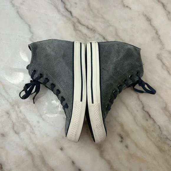 Converse Gray Platform Sneakers with White Sole