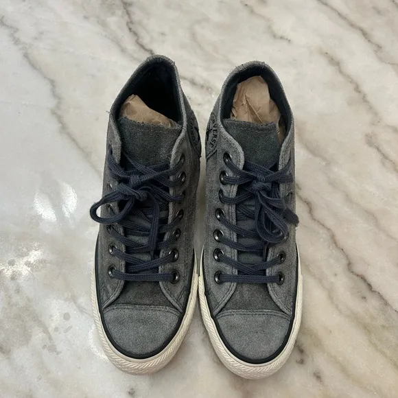 Converse Gray Platform Sneakers with White Sole