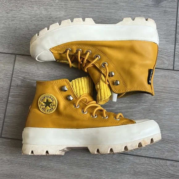 Converse mustard Yellow gore-Tex lug sole High-Top Sneakers size 6