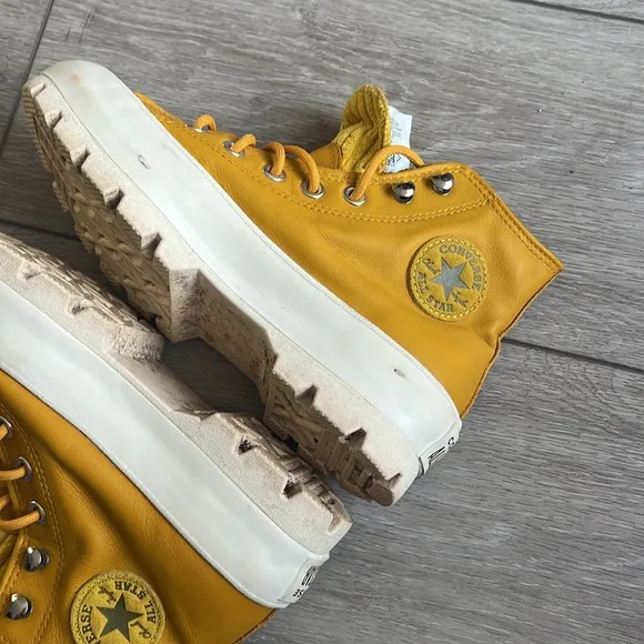 Converse mustard Yellow gore-Tex lug sole High-Top Sneakers size 6