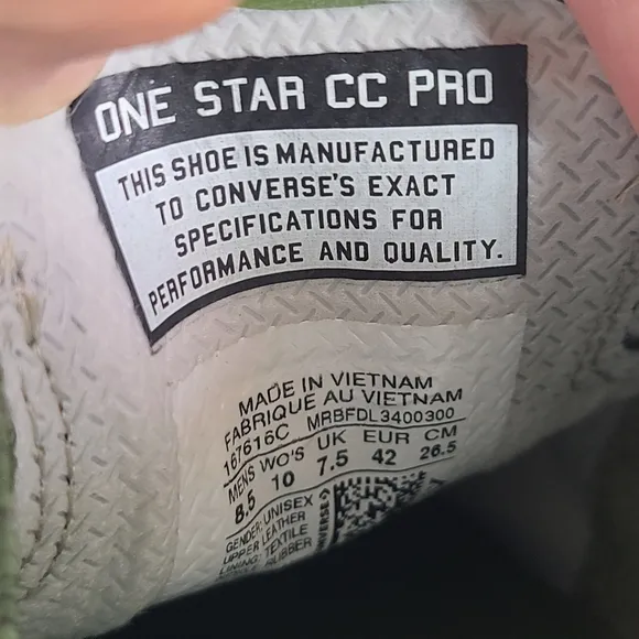 Converse One Star Pro Slip Cons Low Cyress Green Men Size 8.5