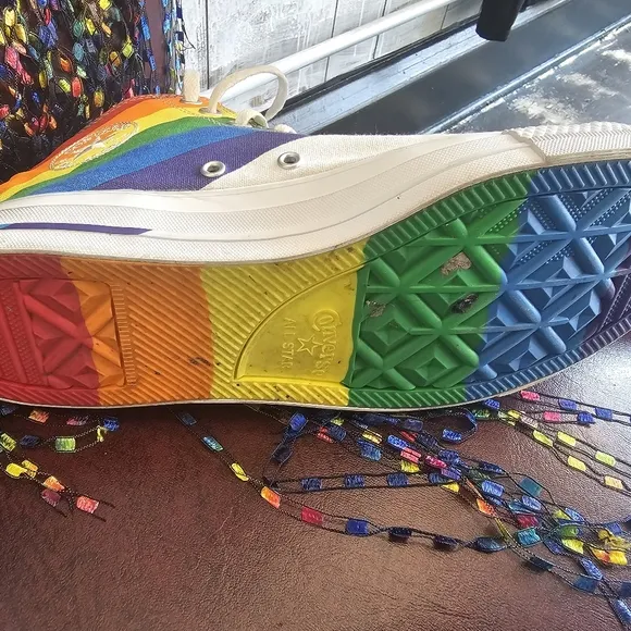 Converse Rainbow High-Top Sneakers Lgbtq Size 10 Men 12 Ladies Gay Pride