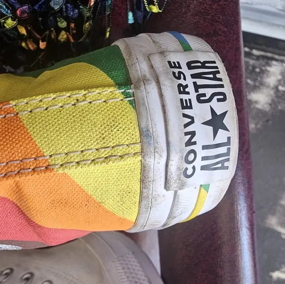 Converse Rainbow High-Top Sneakers Lgbtq Size 10 Men 12 Ladies Gay Pride