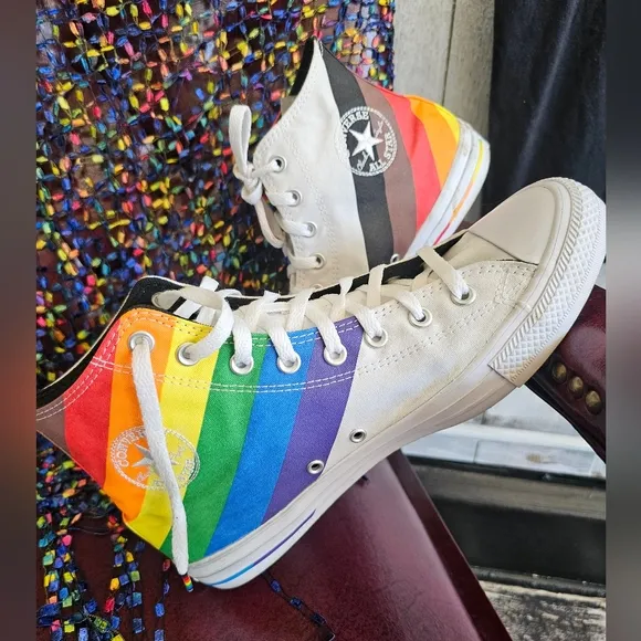 Converse Rainbow High-Top Sneakers Lgbtq Size 10 Men 12 Ladies Gay Pride