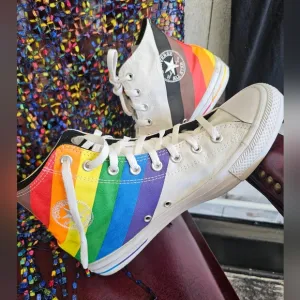 Converse Rainbow High-Top Sneakers Lgbtq Size 10 Men 12 Ladies Gay Pride