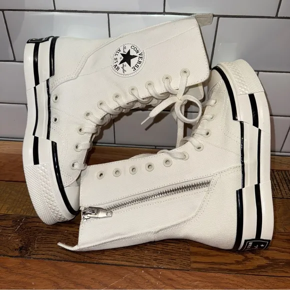 Converse White High-Top Platform Sneakers