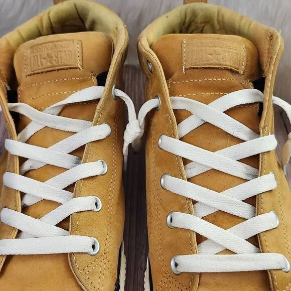 Converse Chuck Taylor All Star Tan Suede Mid Top Lace-up Sneakers 148585 Sz 12
