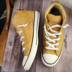 Converse Chuck Taylor All Star Tan Suede Mid Top Lace-up Sneakers 148585 Sz 12