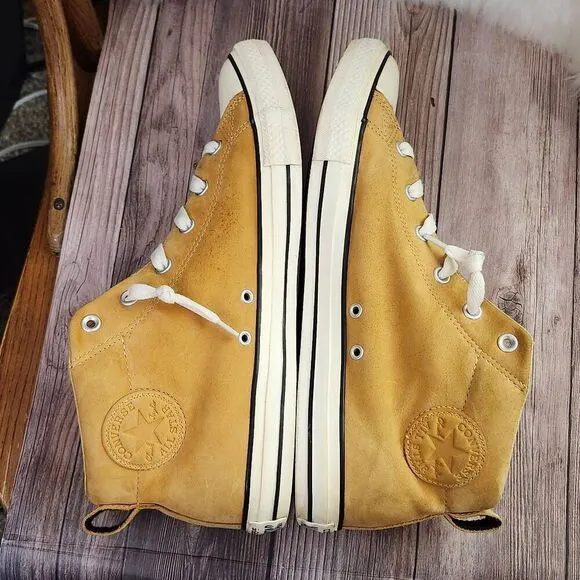 Converse Chuck Taylor All Star Tan Suede Mid Top Lace-up Sneakers 148585 Sz 12