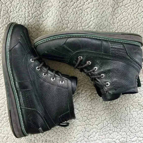 Coogi Men’s Black Leather Mid Top Boots Size Men’s 11