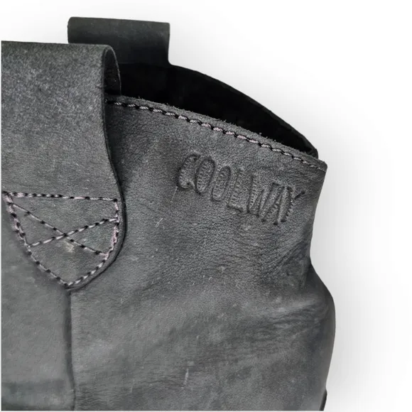 Coolway Just Be Leather Pull On Ankle Boots - Sz 8.5 M / EU 39 Black