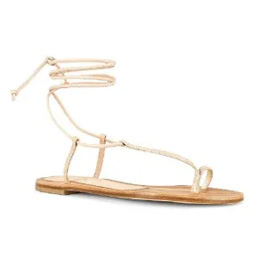 CORNETTI Revolve Sandals Sassari Ankle Wrap Strappy Minimalist Summer Nude Beige