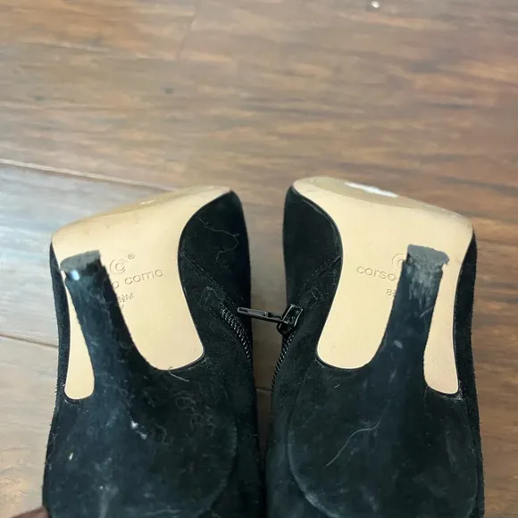 Corsets Como Italian made Black Suede Sexy Booties- Size 8.5