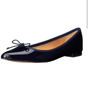 Corso Como Blue Patent Leather Pointed Toe Recital Bow Slip On Flats Size 9M