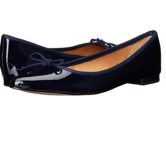 Corso Como Blue Patent Leather Pointed Toe Recital Bow Slip On Flats Size 9M