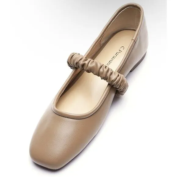 C.Paravano Womens Mary Jane Shoes Flats Ballet US Sz 11.5 (EU 42), Camel