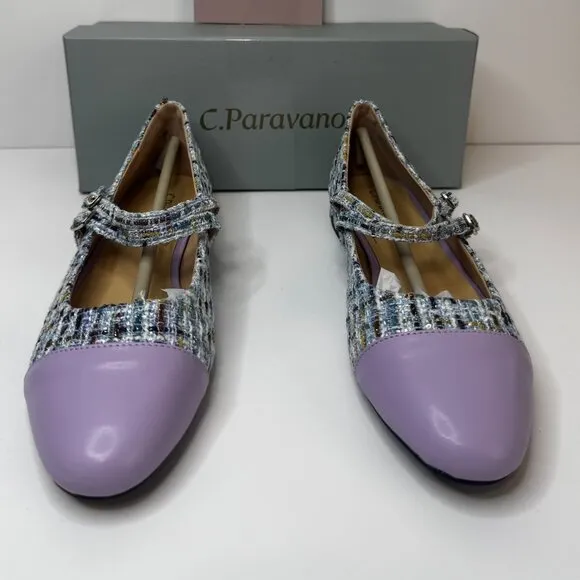 C.Paravano Women's Round Toe Ballet Flats with Strap Size 7