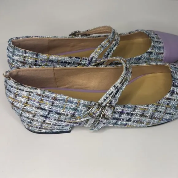 C.Paravano Women's Round Toe Ballet Flats with Strap Size 7