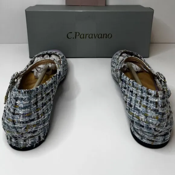 C.Paravano Women's Round Toe Ballet Flats with Strap Size 7