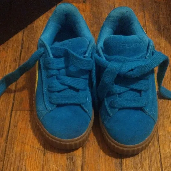 Creepy Phatty PS Puma X FENTY : Speed Blue and Lime Pow Suede Sneakers - Kids