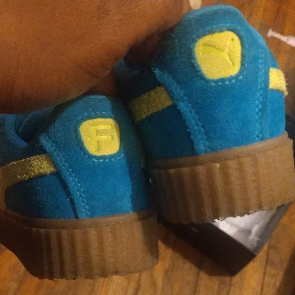Creepy Phatty PS Puma X FENTY : Speed Blue and Lime Pow Suede Sneakers - Kids