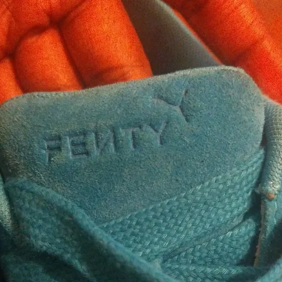 Creepy Phatty PS Puma X FENTY : Speed Blue and Lime Pow Suede Sneakers - Kids