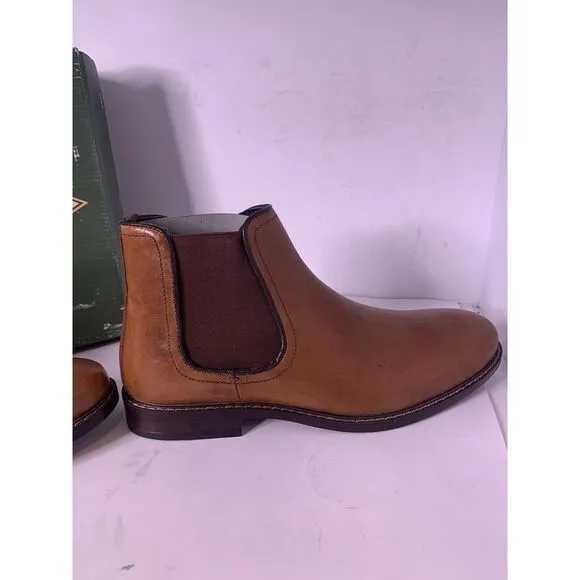 Curt &amp; Larson Mens Chelsea Size 10M Man‎ made Upper Pull On Style Brown NIB