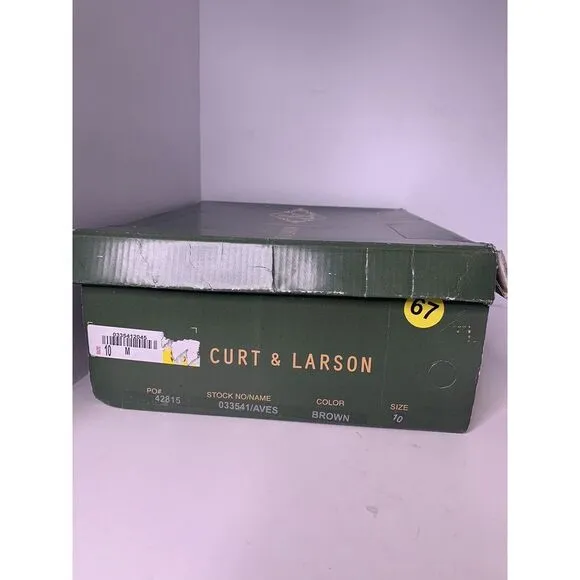 Curt &amp; Larson Mens Chelsea Size 10M Man‎ made Upper Pull On Style Brown NIB